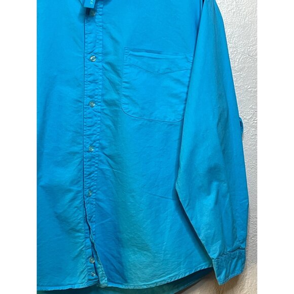 NWT Fresh Produce Men'S XXL Blue 100% Cotton Button-Up Shirt With Chest Pocket - Picture 7 of 16